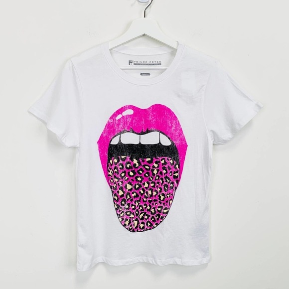 NWT Prince Peter Leopard Tongue Graphic Tee Size S - Picture 2 of 11